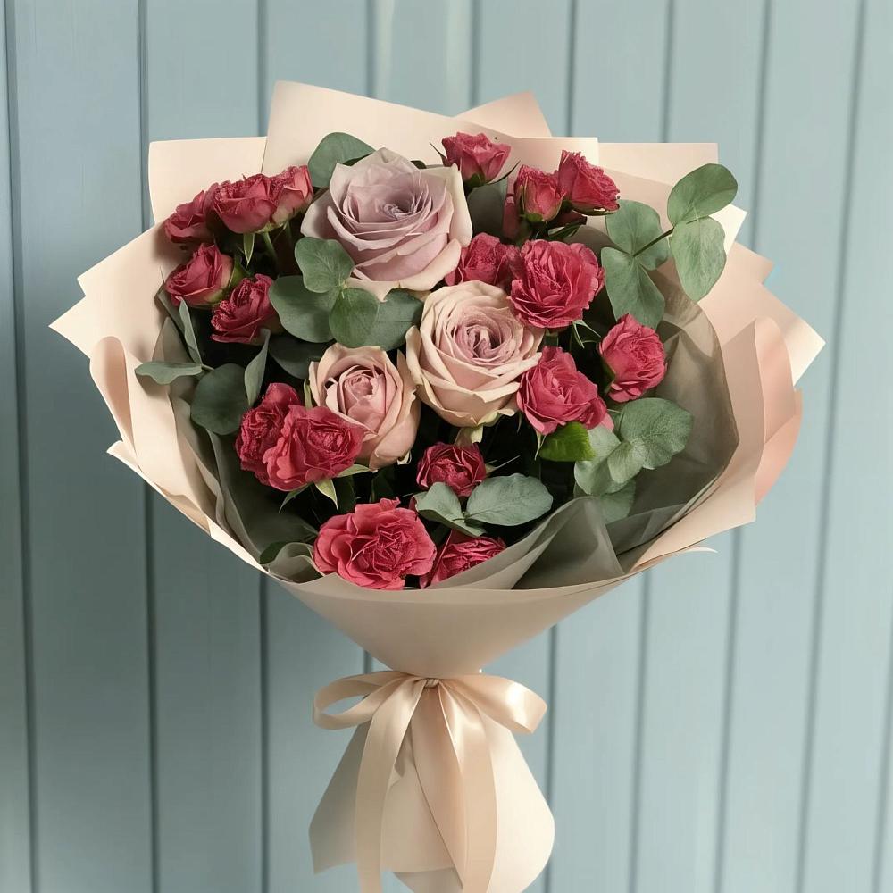 Букет цветов из: Гвоздики и Розы в Едрово