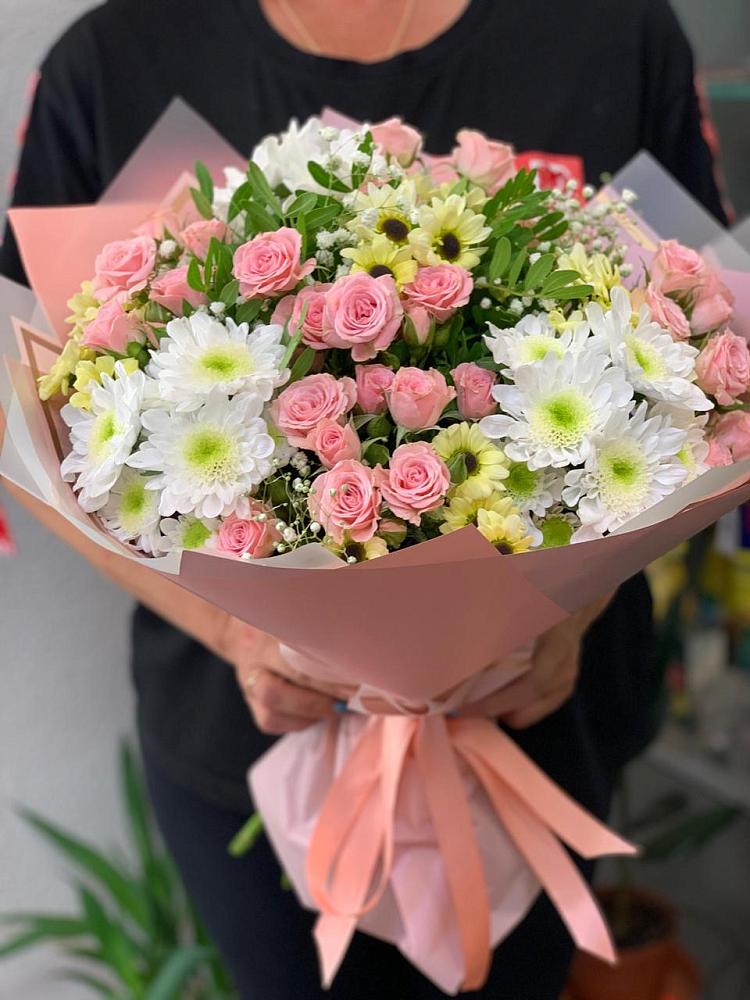 Букет цветов из: Розы и Хризантемы в Едрово