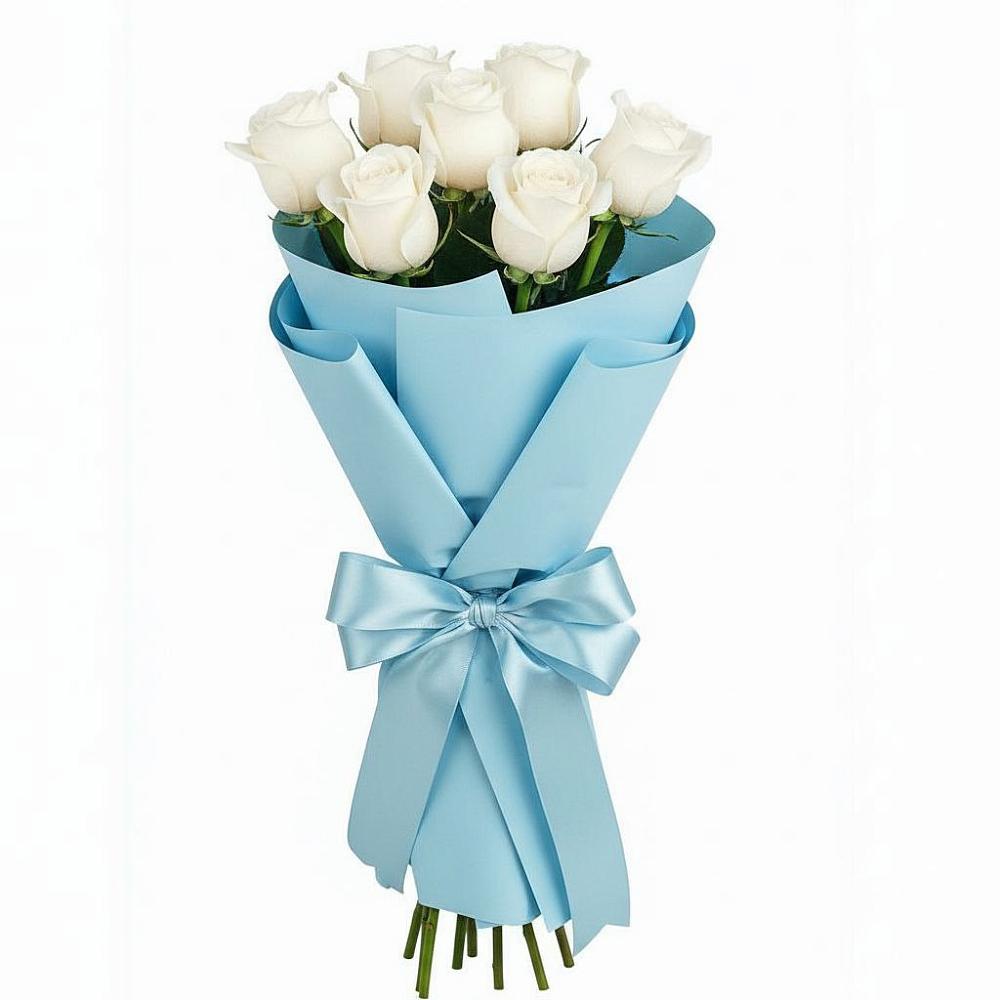 Букет 7 белых роз Проуд в Едрово