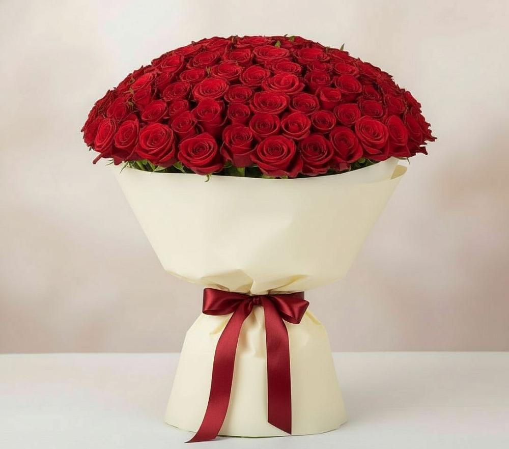Букет 101 Красная роза Милано в Едрово