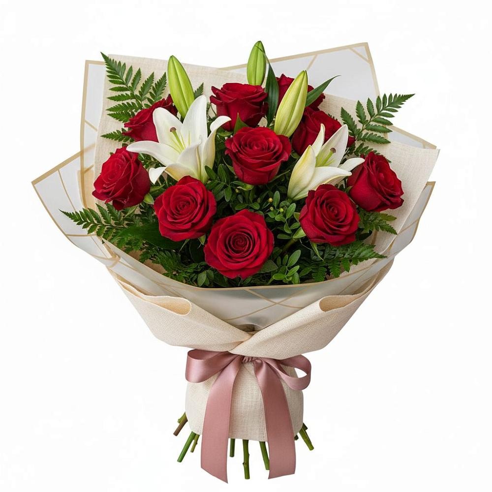 Букет цветов из: Лилии и Розы в Едрово