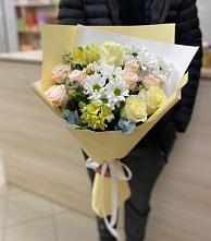 Букет цветов из:  Альстромерии, Розы и Хризантемы в Едрово