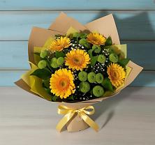 Букет цветов из:  Герберы и Хризантемы в Едрово