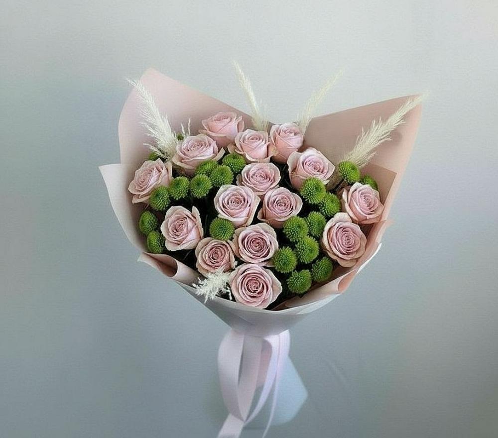 Букет цветов из: Розы и Хризантемы в Едрово