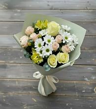 Букет цветов из:  Альстромерии, Розы и Хризантемы в Едрово