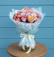 Букет цветов из:  Хризантемы и Розы в Едрово