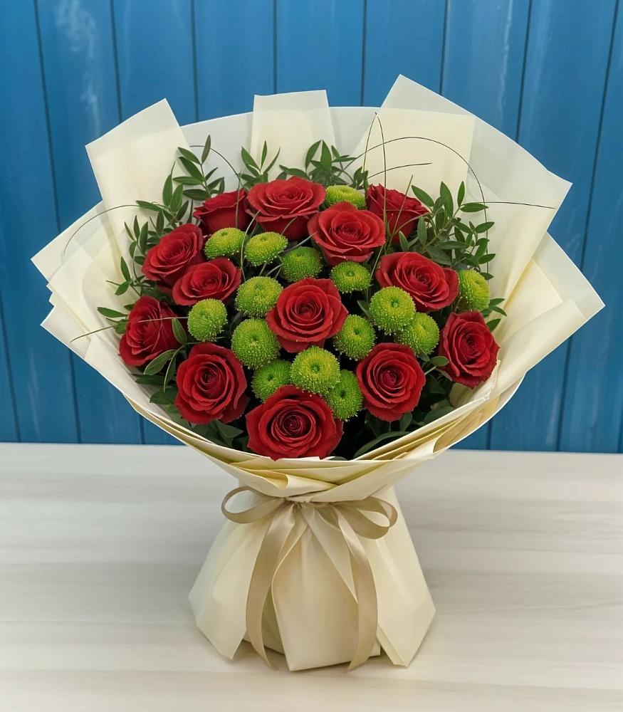 Букет цветов из: Розы и Хризантемы в Едрово