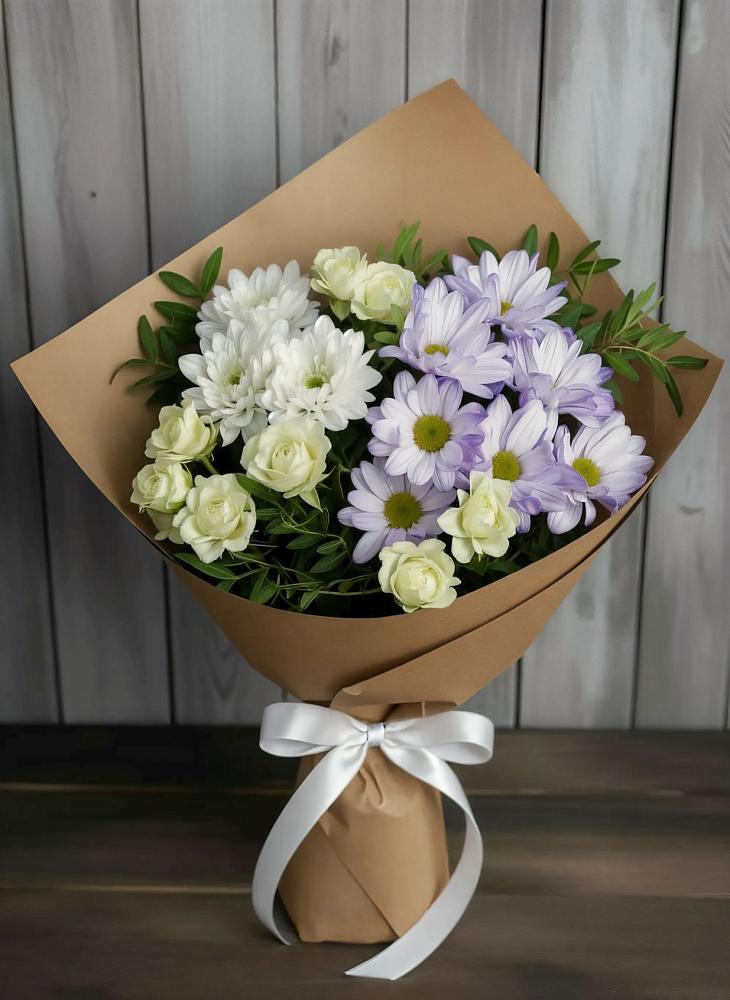 Букет цветов из: Хризантемы и Розы в Едрово