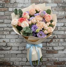 Букет цветов из:  Розы, Лизиантусы и Гвоздики #REPLACE_PRED# Едрово